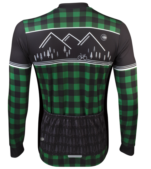 Download Men's Long Sleeve Plaid Lumberjack Fleece Cycling Jersey ...