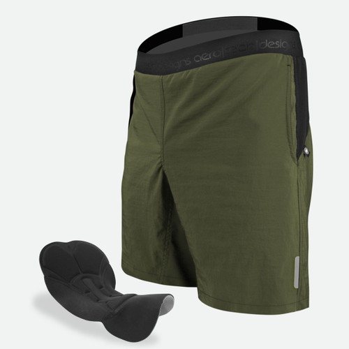 Aero Tech Shorty MTB PADDED Mountain Bike Shorts|olive|primary Aero Tech Shorty MTB PADDED Mountain Bike Shorts|olive|primary