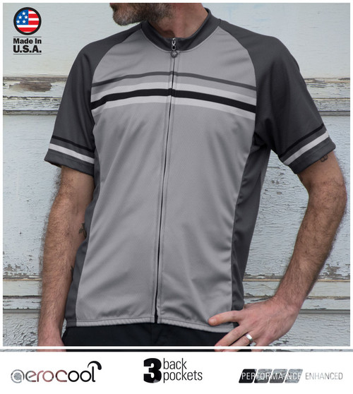 gray cycling jersey