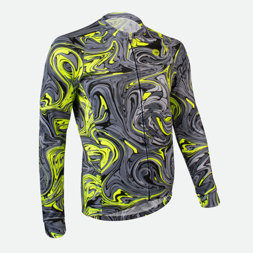 Men's Hydro Dip Long Sleeve Cycling Jersey Off Front View Men's Hydro Dip Long Sleeve Cycling Jersey Off Front View