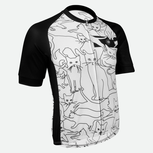 Men's Cat Bike Jersey Off Front View Men's Cat Bike Jersey Off Front View