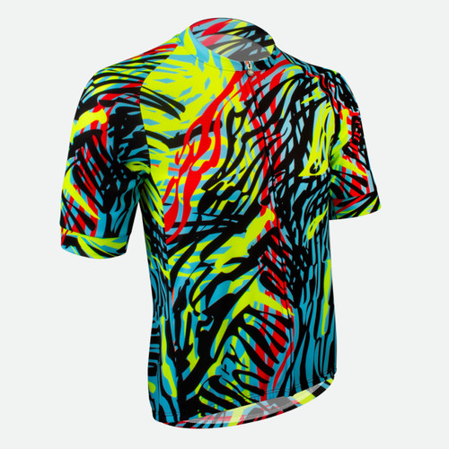 Men's Obscured Peloton Cycling Jersey Off Front View Men's Obscured Peloton Cycling Jersey Off Front View