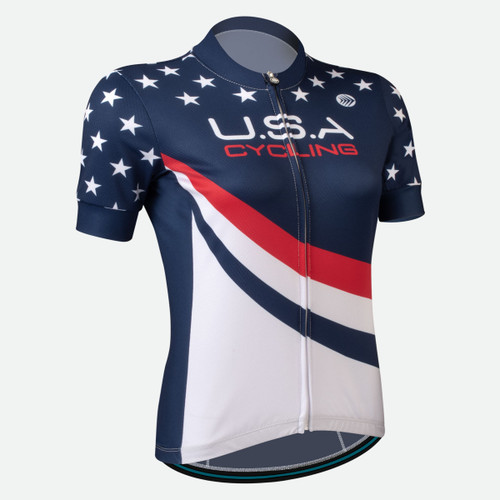 Women's USA Velo Pro Cycling Jersey Off Front View Women's USA Velo Pro Cycling Jersey Off Front View