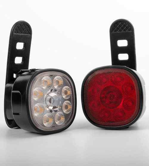 Rechargeable Front and Tail Safety Bike Light Two-Pack