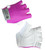 Pink and White Leather and Spandex Youth Size Kids Cycling Gloves|pink|primary