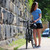 Women's Cycling Skort Padded Bike Skirt Black model standing