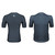 Short Sleeve Compression Shirt Charcoal Front and Back View