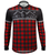 Red Long Sleeve Brushed Fleece Flannel Lumberjack Printed Cycling Sprint Jersey|red|primary