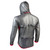 Lightweight Packable Cycling Jacket in Charcoal Off Back View Hood Up