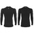 Black Long Sleeve Brushed Fleece Base Layer Front and Back View