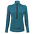 Women's Teal Long Sleeve Cycling HeatherTech Fleece Pullover Front View