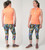 Women's USA Classic Tie Dye Print Spandex Padded Cycling Capris Model Front and Back View