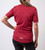 Women's Short Sleeve Burgundy Cycling Jersey Model View 4