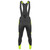 Men's Safety Yellow All Day Stretch Fleece Padded Cycling Bib-Tights Front Side View