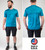 Men's Blue Mountain Active Performance Shirt Model Front and Back View