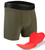Men's Olive Green High Performance 5-inch Inseam Padded Cycling Boxer Briefs|green|primary