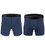 Men's Navy Blue High Performance 3-inch Inseam Unpadded Athletic Boxer Briefs Front and Back View