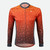 Men's Orange Geo-Fade Long Sleeve Bike Jersey|orange|front view