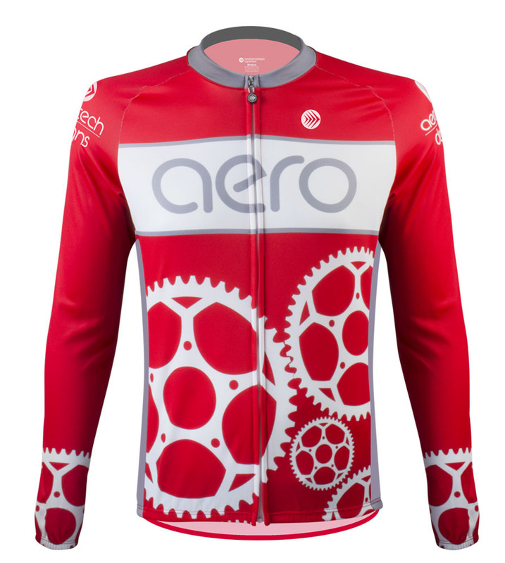 red long sleeve cycling jersey