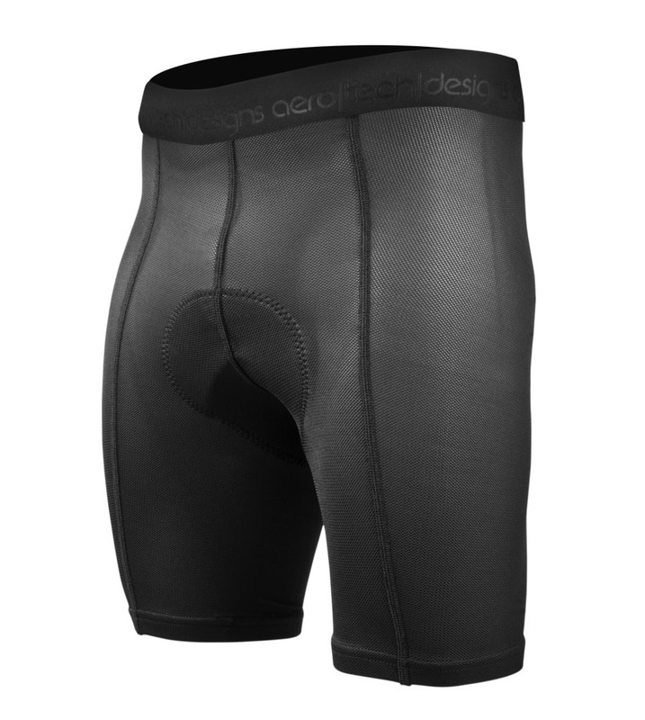 Men's Elite Long Distance Padded Cycling Black Mesh Underwear Liner