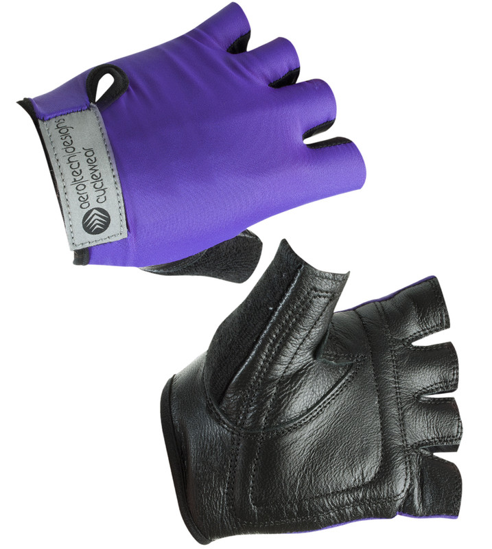 purple cycling gloves