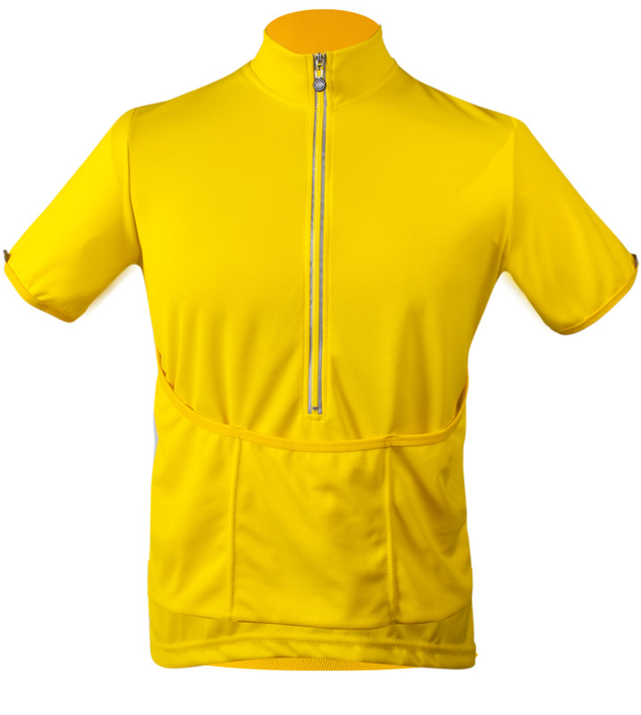 Short Sleeve Solid Color Recumbent Cycling Jerseys with Front Pockets