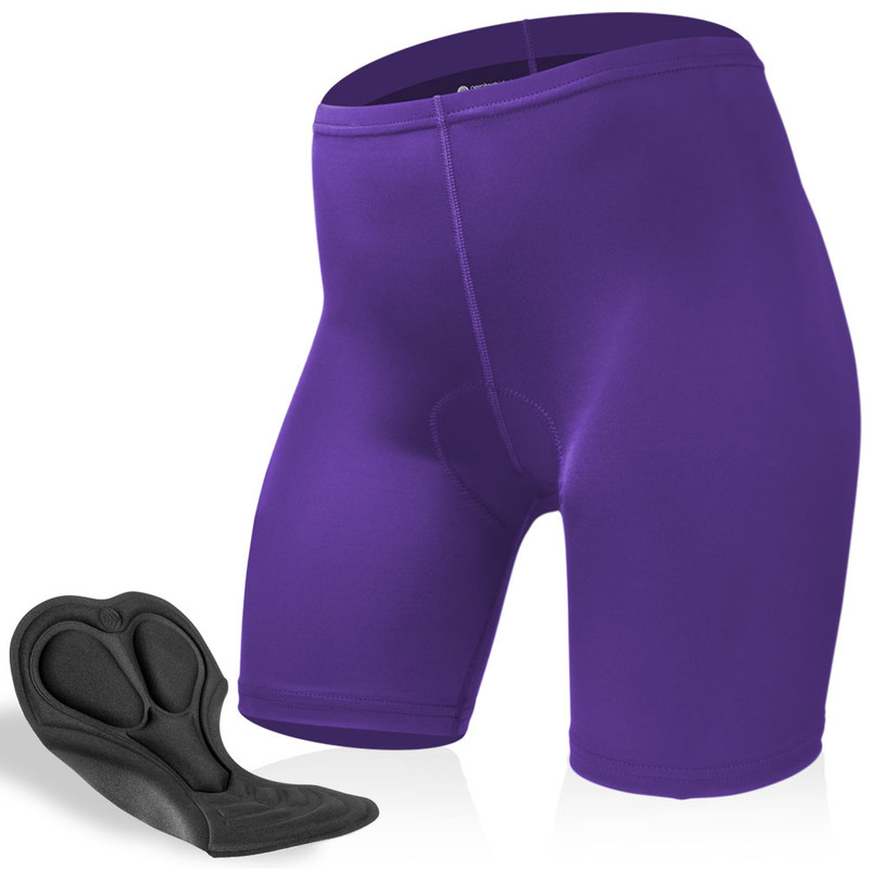 Women's Plus Size Padded Cycling Short - Purple Flowers Liddy Kit