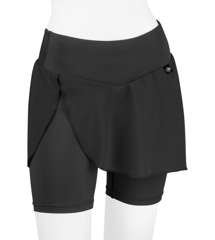 Women's Padded Black Cycling Skirt Skort Made in USA by Aero Tech