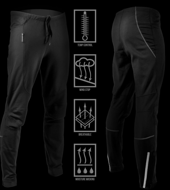 North bend durban m windblock winter running tights, Pants