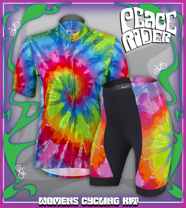 Women's Peace Rider Cycling Jersey | Hi-Viz Tie-Dye Printed Jersey