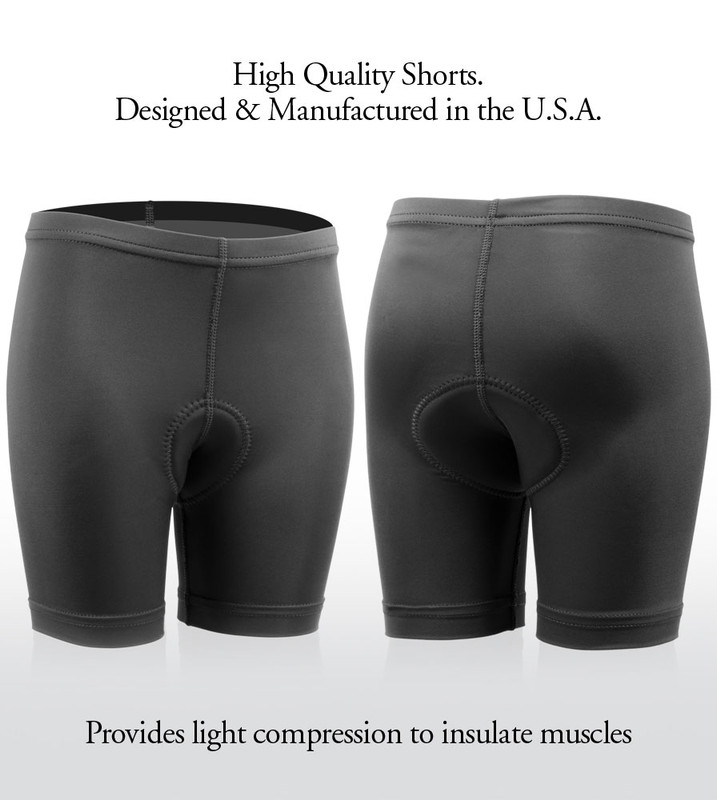 Youth Size USA Classic Bike Shorts | Children's Black Padded Compression  Short
