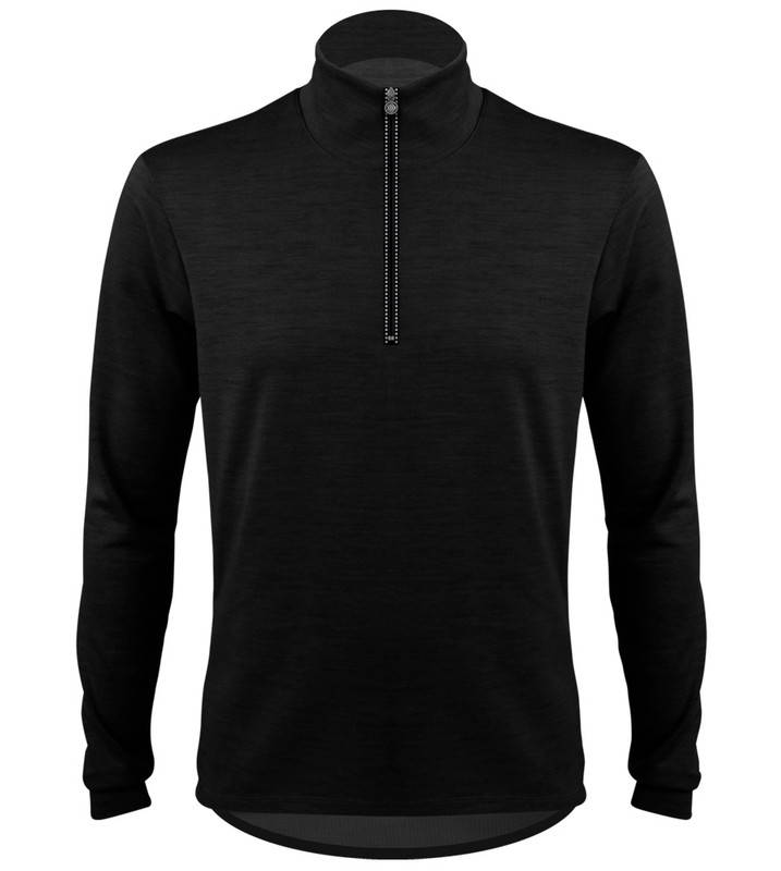 Men's Long Sleeve Merino Wool Pullover with zippered pockets