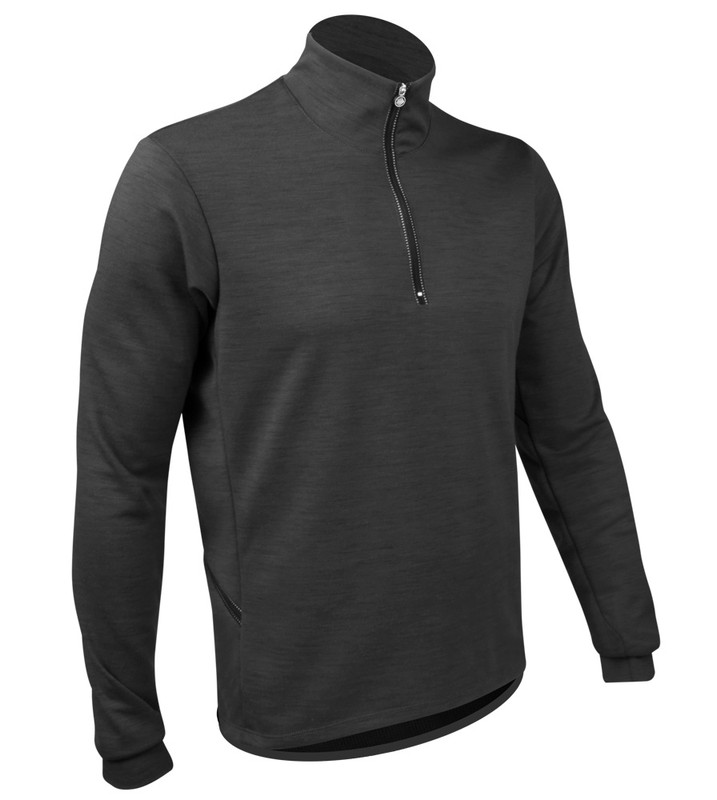 Men's Long Sleeve Merino Wool Pullover with zippered pockets