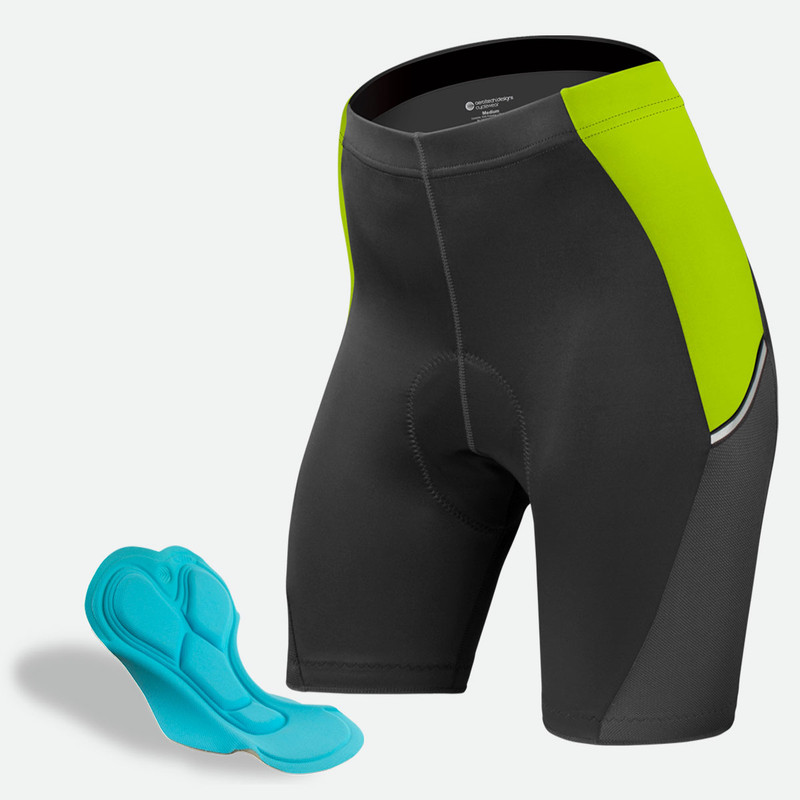 Women's All Day Padded Cycling Shorts with Reflective Pockets