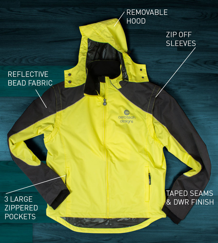 Women's Aero Reflective Windproof Waterproof Hi-Viz Cycling Rain Jacket