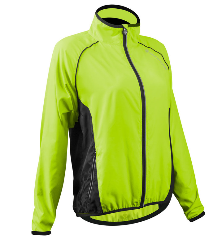 Aero Tech Women's Windproof Packable Safety Jacket - High Visibility Windbreaker, Size: Small, Green