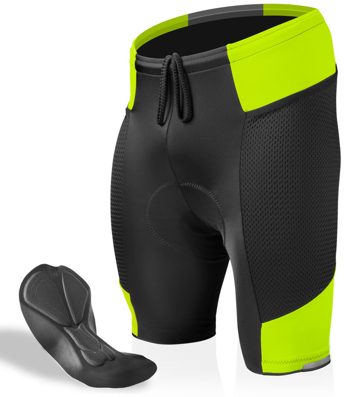Apace Mens Cycling Shorts - Gel Padded Shorts - Evolve - Black
