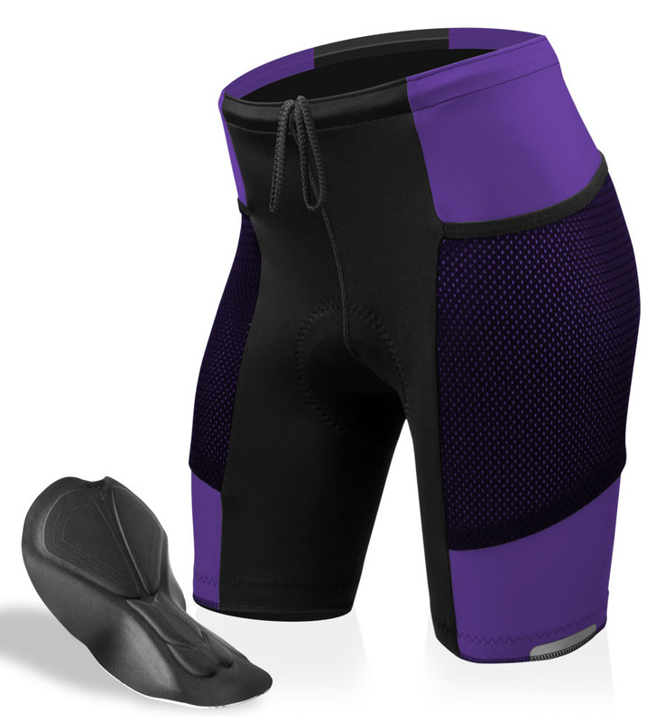 Buy SOIE Mid Rise Soft Polyamide Spandex Knee Length Cycling shorts-Pack of  2-Multi-Color online