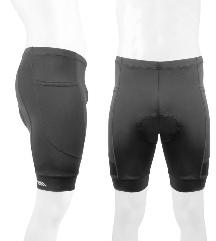 Men's Black Bike Shorts, Medium Distance Chamois