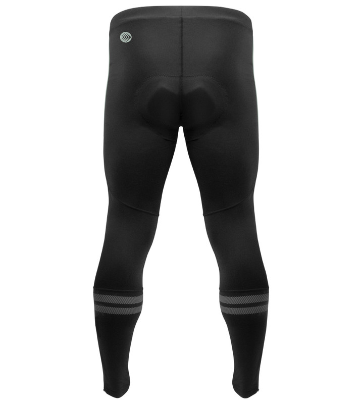 Men's Black Reflective Windstop Padded Cycling Tights