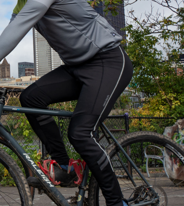 High Tech, Padded, Reflective Black CYCLING Pants with Hidden