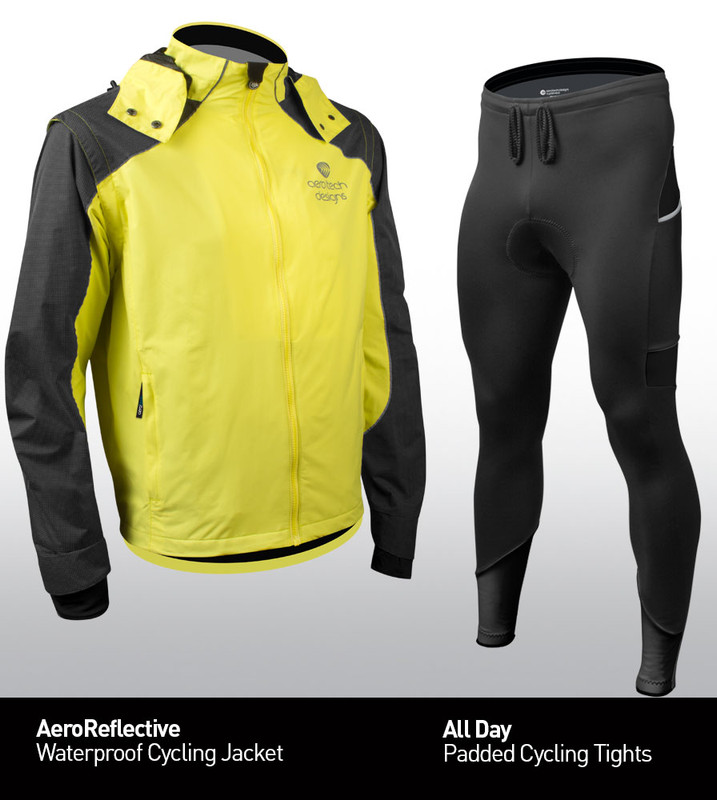 Men's AeroReflective Windproof Waterproof Hi-Viz Cycling Rain Jacket