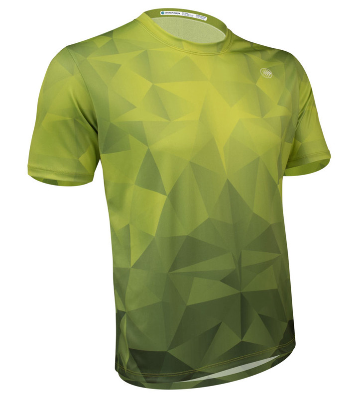 【MODERNIF】Aero Cool Incision Short Sleeve T-Shirt Green Glass Active Performance T-Shirt | Printed Sun