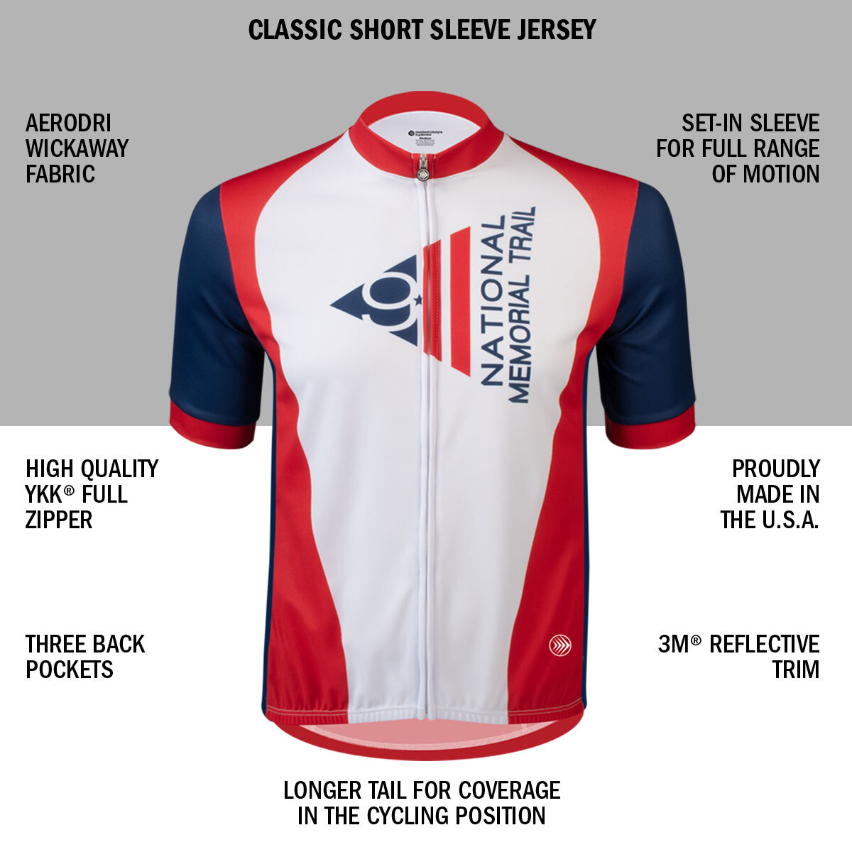 9/11 Memorial Trail Short Sleeve Cycling Jersey | Made in Pittsburgh