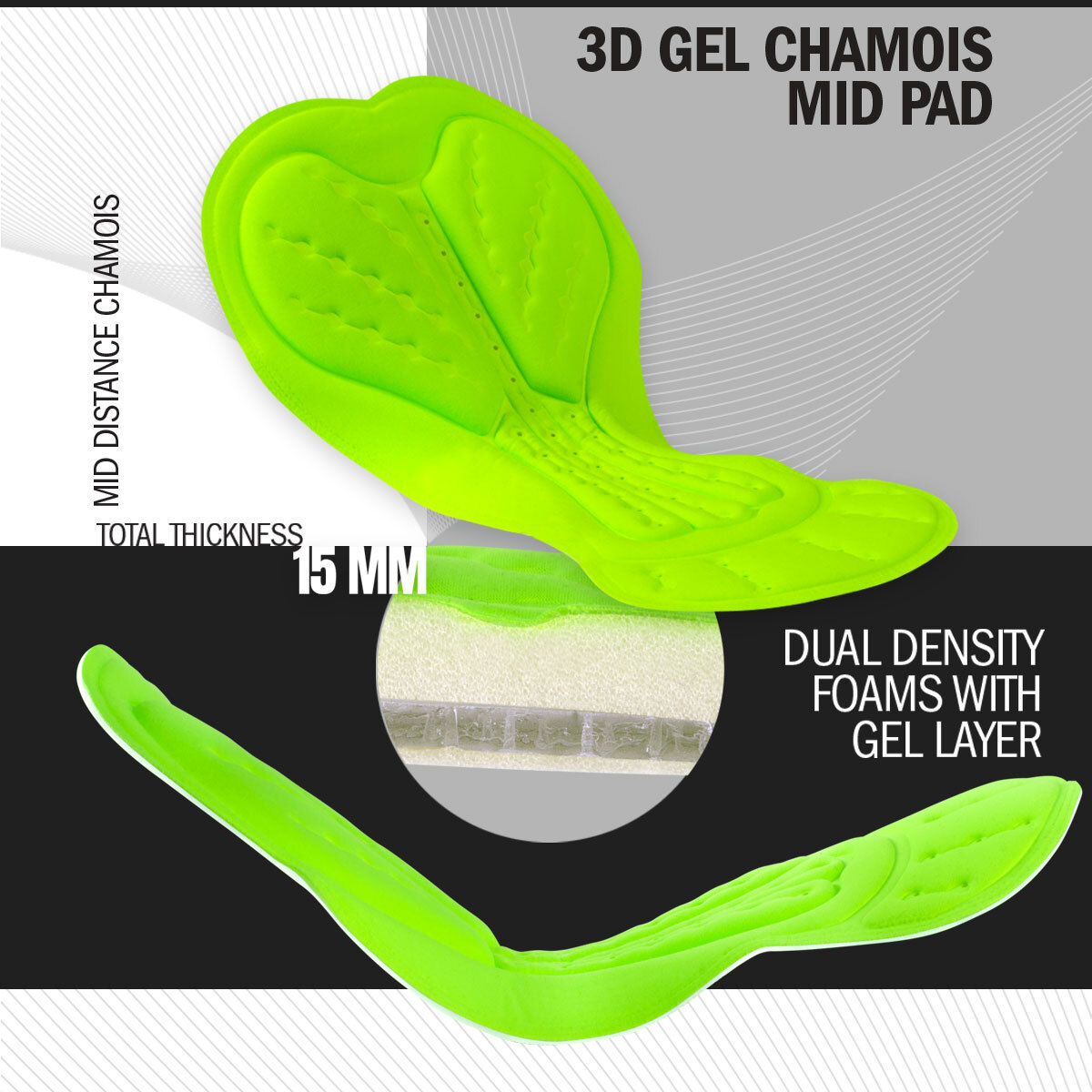 3d gel chamois 15mm gel chamois