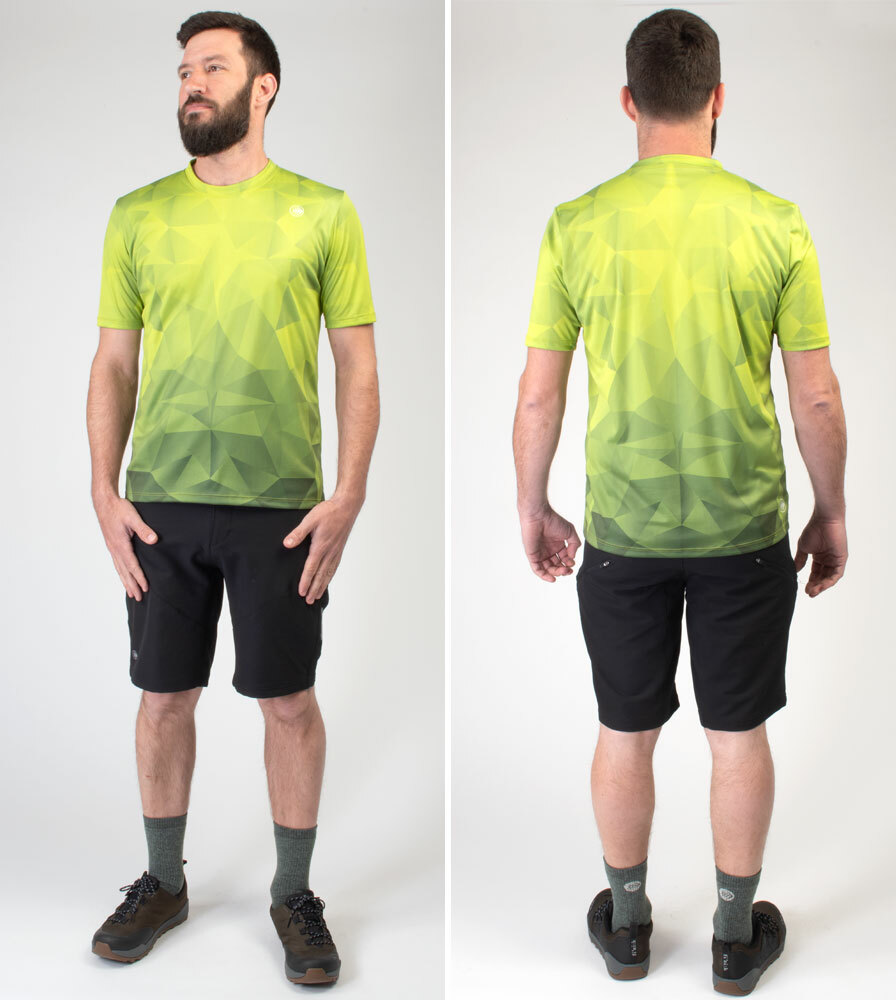Men's Green Glass Active Performance T-Shirt Features
