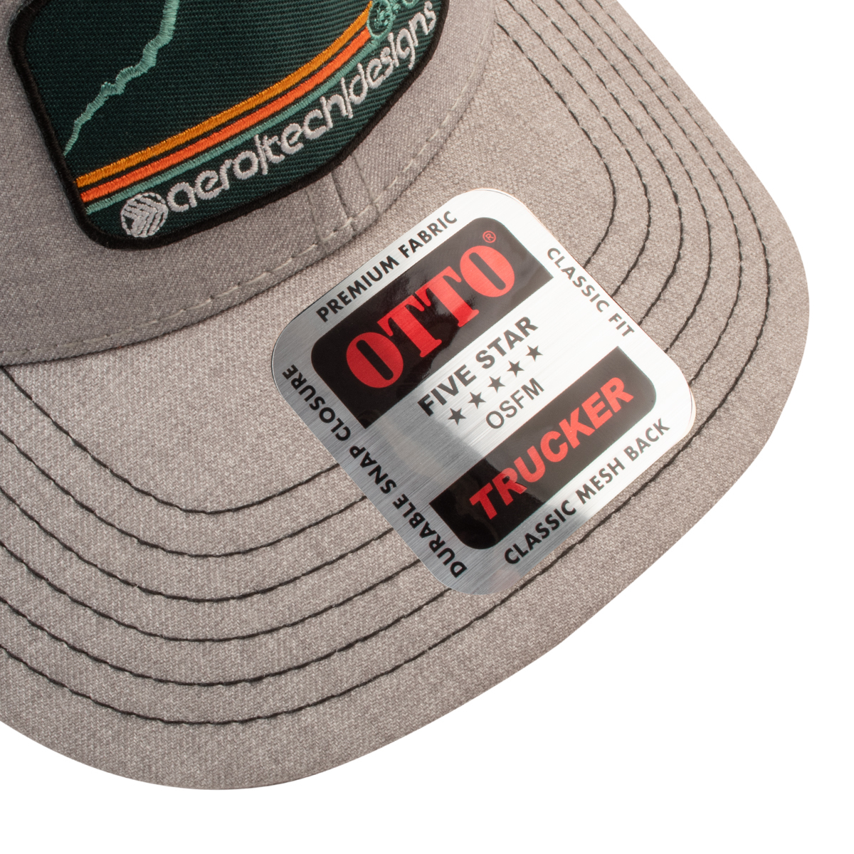 trucker cap brim details