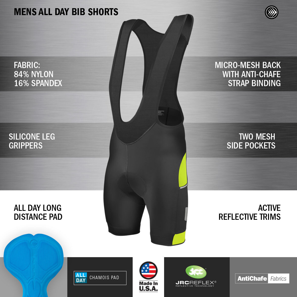 All Day Bib Short features