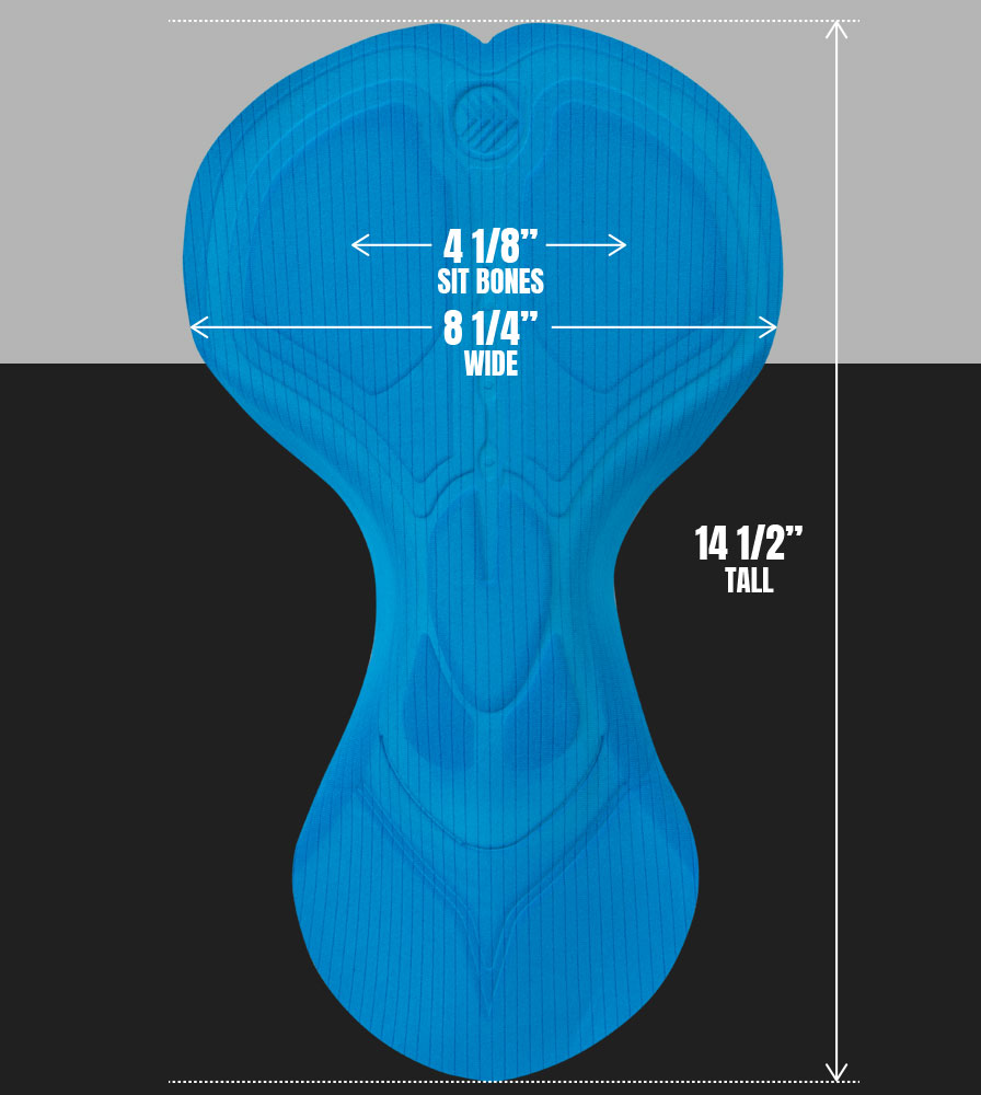 All Day Chamois Pad Dimensions