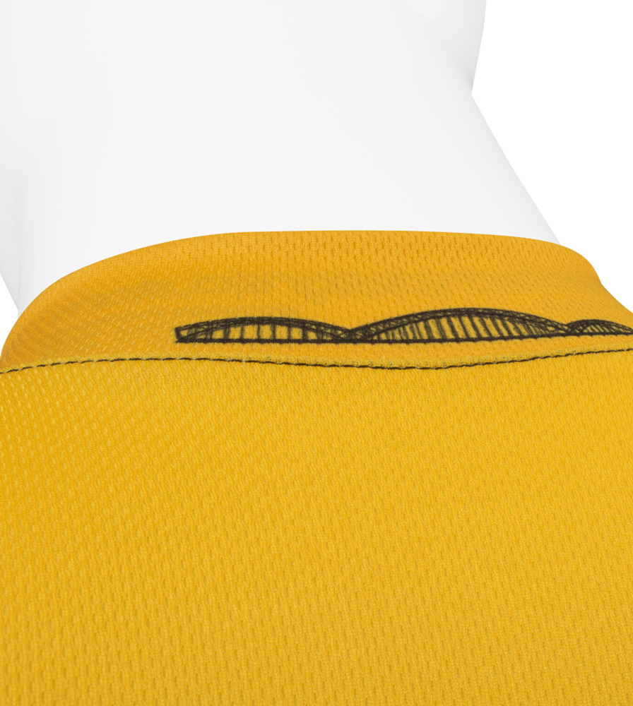 Men's Long Sleeve Pittsburgh Cycling Jersey Collar Graphic Close-up